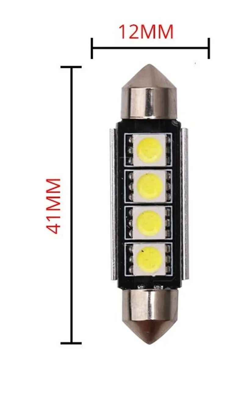 LED Лед Диодни Крушки, 2/3/4 SMD 5050 , 31мм, 36мм, 39мм, 41мм, 12V, Бяла Светлина, Canbus, Error Free, Bez Грешки - 1