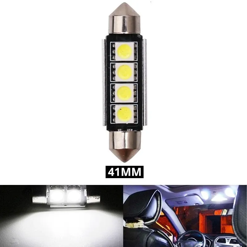 LED Лед Диодни Крушки, 2/3/4 SMD 5050 , 31мм, 36мм, 39мм, 41мм, 12V, Бяла Светлина, Canbus, Error Free, Bez Грешки - 9