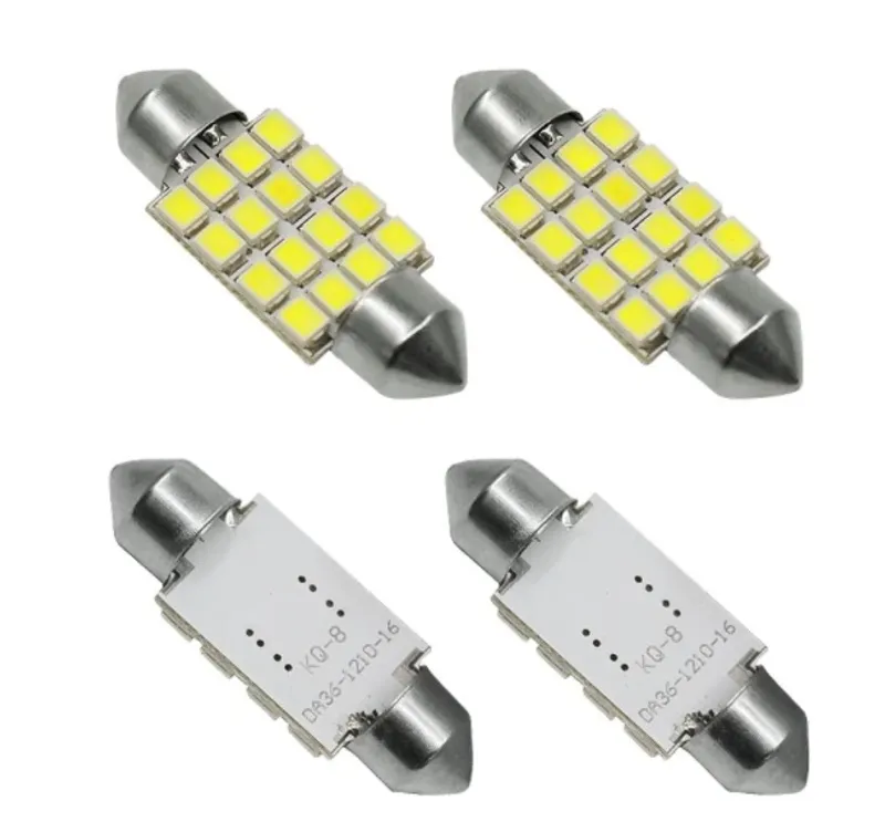 LED Лед Диодни Крушки, 16 SMD 5050 , 31мм, 36мм, 39мм, 41мм, 12V, Бяла Светлина - 1