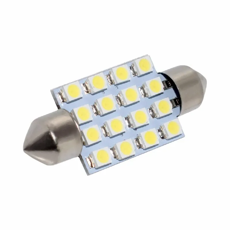 LED Лед Диодни Крушки, 16 SMD 5050 , 31мм, 36мм, 39мм, 41мм, 12V, Бяла Светлина - 10