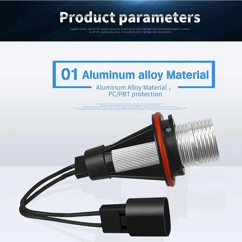 Комплект от 2 броя LED крушки Angel Eyes ангелски очи 12V-24V цвят жълт за BMW с Canbus без грешки - 5