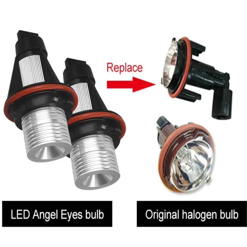 Комплект от 2 броя LED крушки Angel Eyes ангелски очи 12V-24V цвят син за BMW с Canbus без грешки - 0