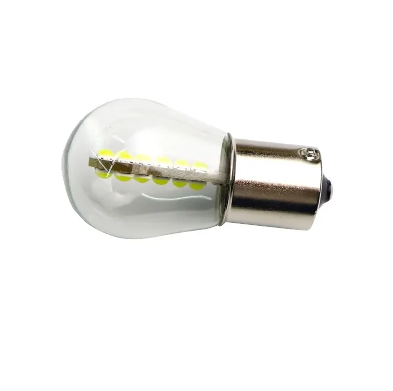 LED Лед Крушки, 18 SMD, BA15S 1156 (P21W), BAU15S 1156 (PY21W), 12V - 24V, Бяла, Оранжева, Червена, Синя Светлина - 2