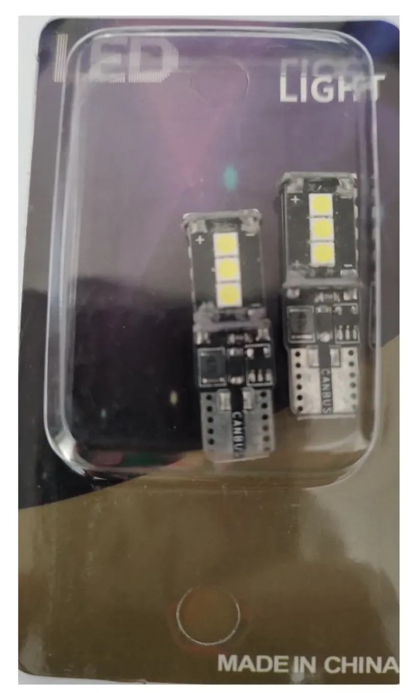 Комплект от 2 броя LED Лед Диодни Крушки За Габарит Т10 W5W 9 SMD 12V-24V Бяла Светлина Canbus - Error free Без грешки в блистер - 2