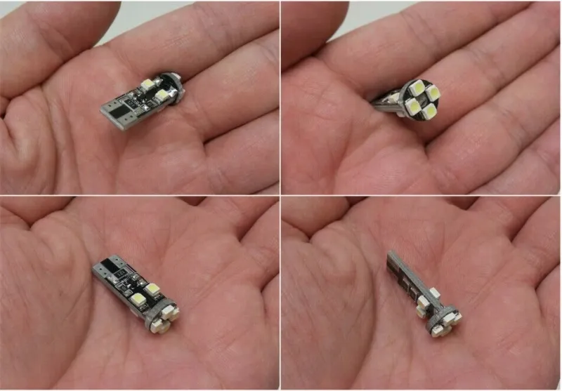 Комплкет от 2 броя LED Лед Диодни Крушки За Габарит Т10 W5W 8 SMD 12V Canbus - Error free Без грешки в Блистер - 2