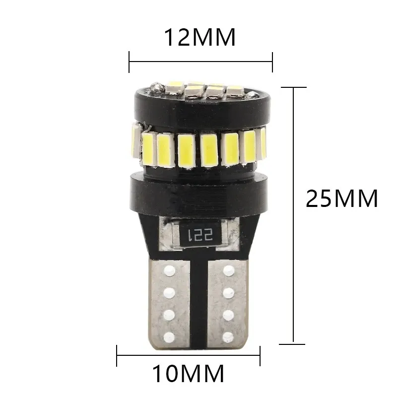 Комплект от 2 броя LED Лед Диодни Крушки За Габарит Т10 W5W 24 SMD 12V Canbus - Error free Без грешки Бяла Светлина в блистер - 2