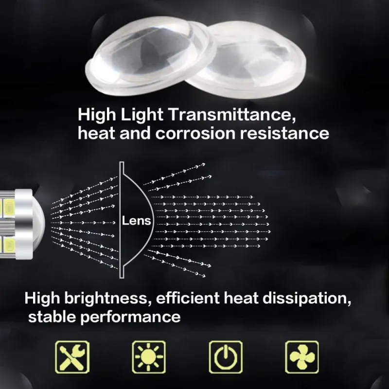 Комплект от 2бр. LED Лед Крушки, 33 SMD, С Лупа, BAU15S 1156 (P21W), 12V, Бяла, Светлина Разминати пинове (150°) - 9
