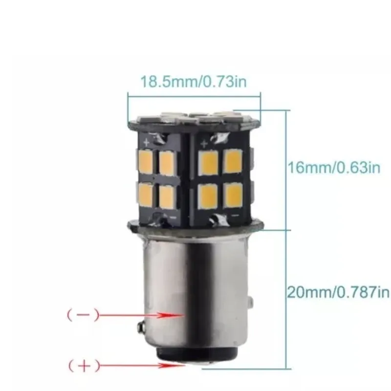 Комплект 2бр. LED Лед Крушки, 30 SMD, BAU15S 1156 (PY21W), 12V, оранжева светлина canbus, разминати пинове (150°) - 3