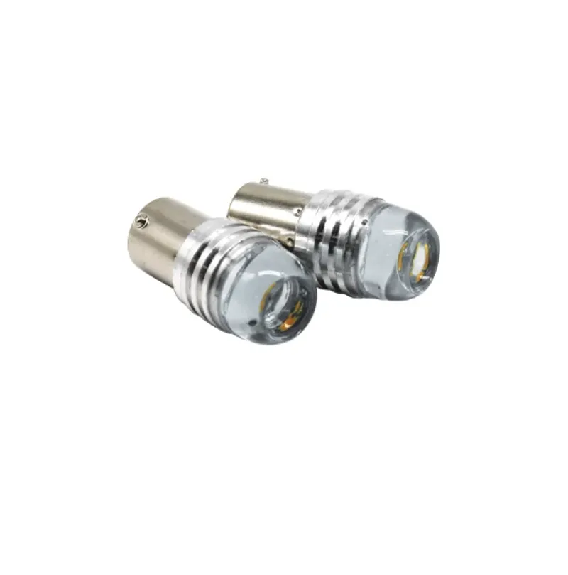 Комплект от 2 броя LED Лед Диодни Блиц Мигащи Крушки За Габарит P21W 1156 BA15S 12V с 9 Леда Бяла Светлина - 1