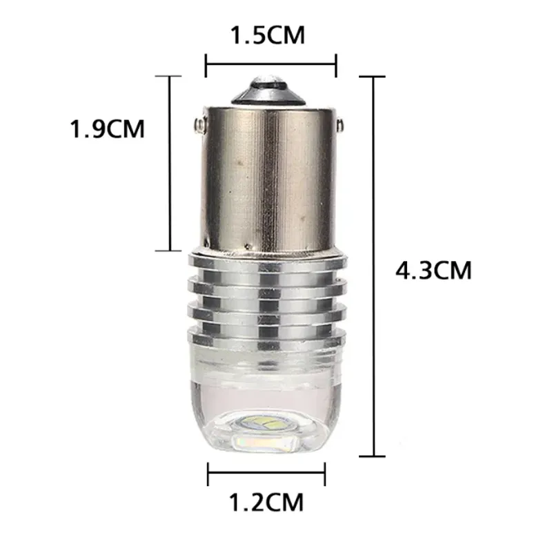 Комплект от 2 броя LED Лед Диодни Блиц Мигащи Крушки За Габарит P21W 1156 BA15S 12V с 9 Леда Бяла Светлина - 2