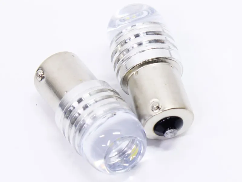 Комплект от 2 броя LED Лед Диодни Блиц Мигащи Крушки За Габарит P21W 1156 BA15S 12V с 9 Леда Бяла Светлина - 0