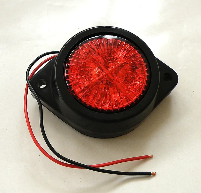 1 брой LED ЛЕД червен кръгъл диоден габарит маркер токос 5 диода 24V за камион бус ван каравана платформа кемпер и др. 60 мм - 2