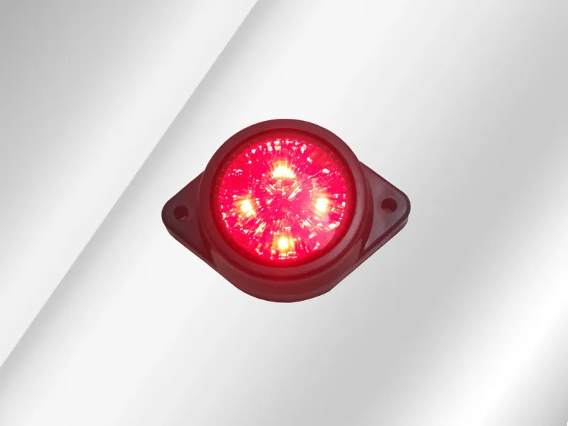 1 брой LED ЛЕД червен кръгъл диоден габарит маркер токос 5 диода 24V за камион бус ван каравана платформа кемпер и др. 60 мм - 0