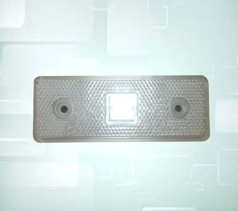 12V Диоден 4 LED ЛЕД Маркер габарит токос светлина за камиони бус ван ремарке каравана - 110 мм х 40 мм - бял MAR030 - 1