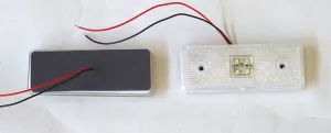 12V Диоден 4 LED ЛЕД Маркер габарит токос светлина за камиони бус ван ремарке каравана - 110 мм х 40 мм - бял MAR030