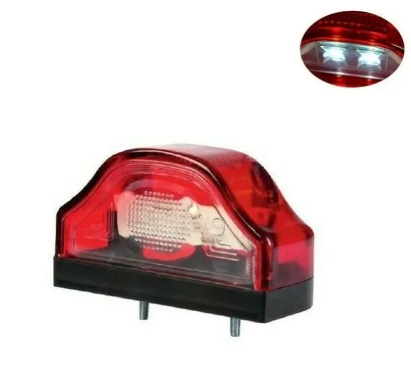 LED Лед Диоден Плафон Oсветление за Регистрационен Номер ,12V - 24V, За Ремарке, Бус, Каравана, Платформа, Червен - 0