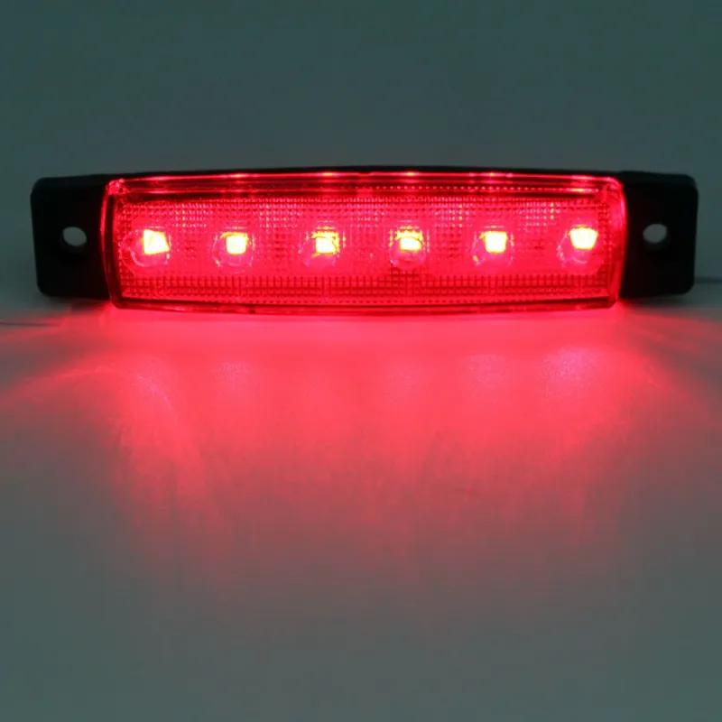Светодиоден Маркер, габарит, токос, рибки, рибка, светлина със 6 LED ЛЕД за камион, бус, ван, ремарке, каравана, платформа, 24V червен - 1