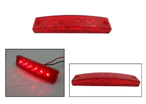 LED маркер, габарит, токос, светлина с 6 диода за бус, ван, ремарке, каравана, платформа 12V, червени