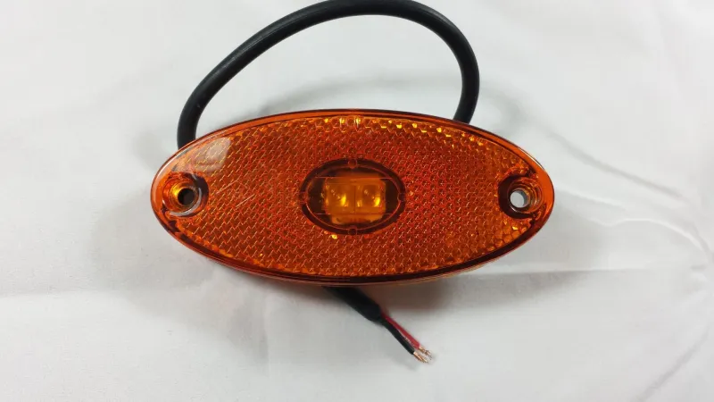 LED ЛЕД Диоден Маркер Габарит Токос Със Стойка Скоба Оранжев Жълт с 2 Диода Вграден Рефлектор 24V - 2