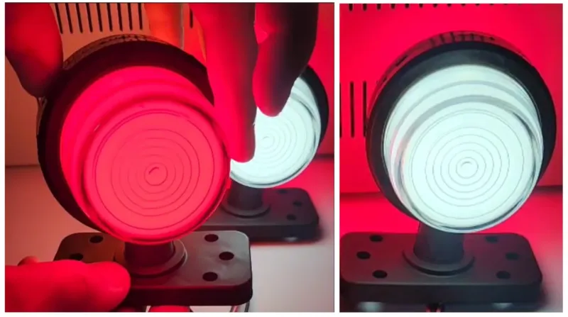 LED габарит маркер тип рогче 12V-24V, бяло-червено, Неон ефект - за ремаркета, платформи, камиони и др. - 1