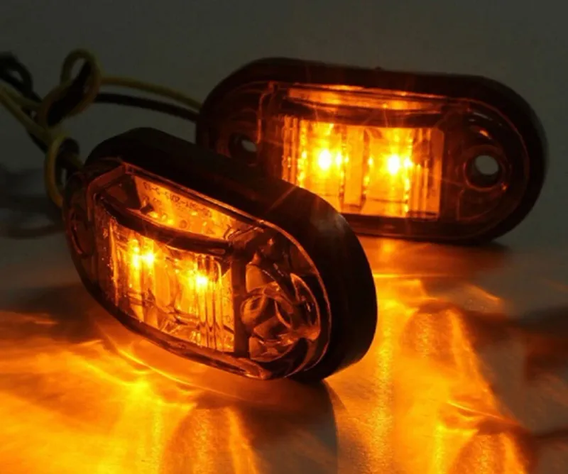 1 Брой 24V Оранжев Led Лед Диоден Маркер Габарит Токос - За Бусове Камиони Ремаркета - 4