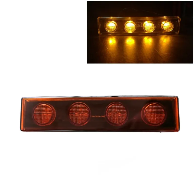 1бр Оранжев преден габарит LED сенник маркер за Скания Scania - 180mm x 40 mm с букса - 0