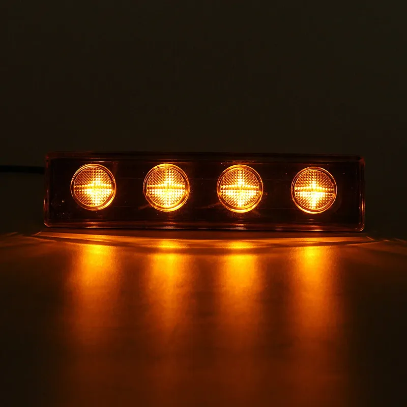 1бр Оранжев LED преден габарит маркер за Скания Scania- 180mm x 40 mm с букса - 5