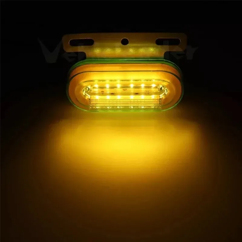 Лед LED Диоден Маркер Габарит Индикатор 12V Бягаща Оранжева светлина - Бял За Камион Бус Ван Ремарке Каравана Платформа - 6