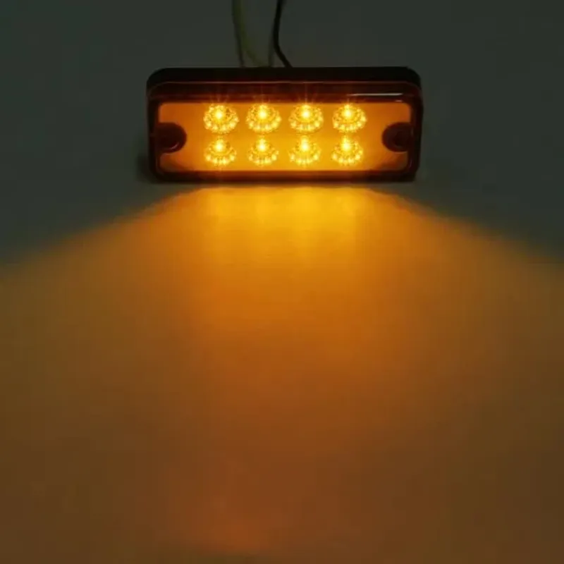 Оранжев LED Габарит / Светлина / Токос, с 8 диода - 12V - 99mm x 40mm - 2
