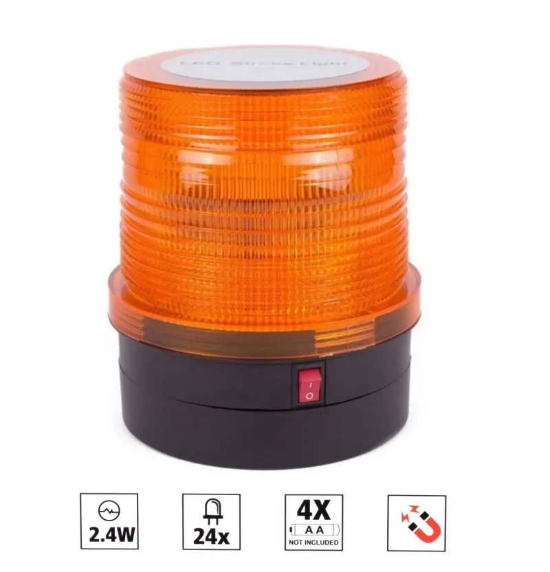 LED Аварийна Сигнална лампа маяк буркан блиц светлина безжичен на батерии с магнит 12V - 0