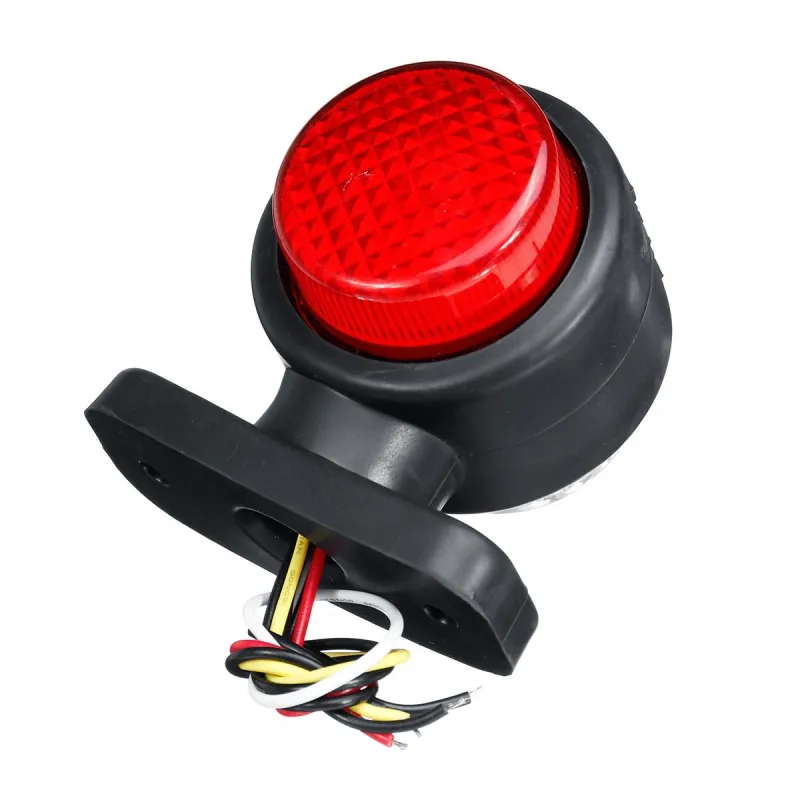 Комплект от 2 броя LED ЛЕД светодиодни габарити токоси рогче рогчета 12V-24V с три светлини бяла-жълта-червена - 5