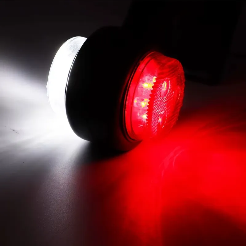 Комплект от 2бр. LED Диодни Странични Рогчета Маркери Габарити За Камион Тир Ремарке Платформа 12V - 24V Бяло Червено - 3