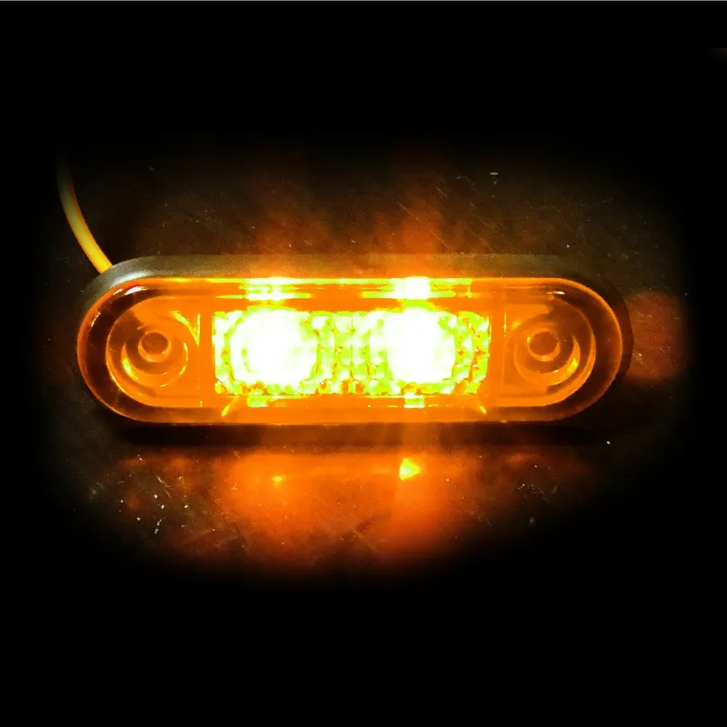ОРАНЖЕВ LED Страничен Маркер Токос Габарит за Бус Платформа Камион Ремарке Автобус - 75мм х 22мм - 12V - 6