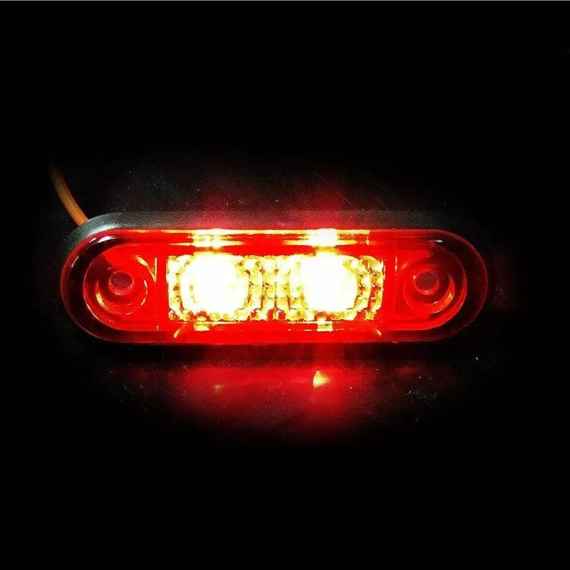 ЧЕРВЕН LED Заден Маркер Токос Габарит за Бус Платформа Камион Ремарке Автобус - 75 мм х 22мм - 24V - 4