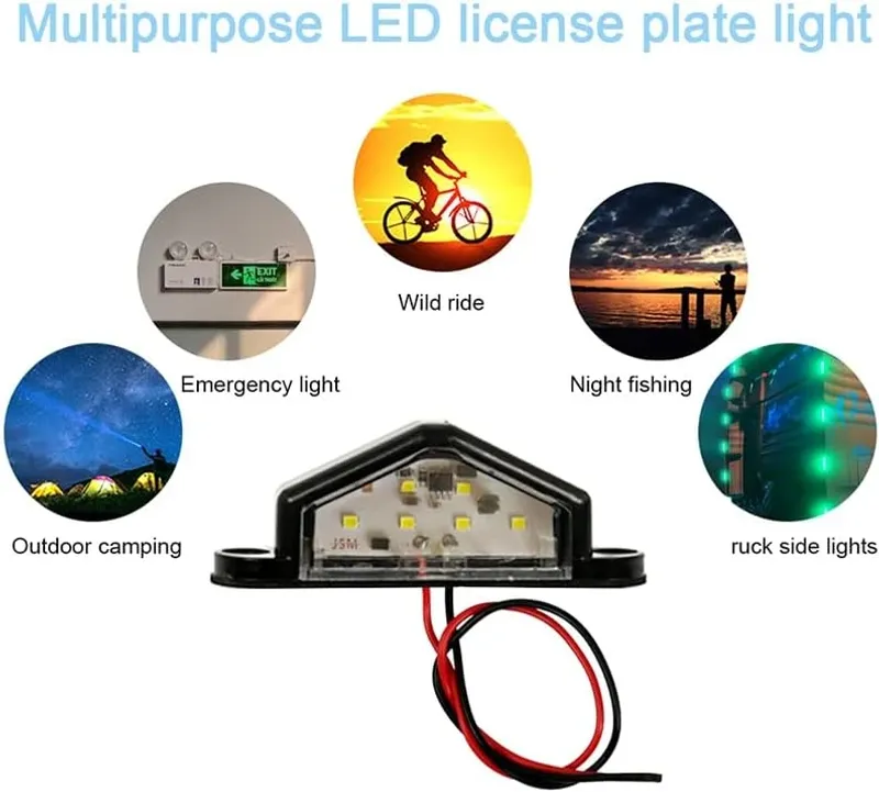 12V ЛЕД LED Диодно осветление за заден регистрационен номер за Автомобил Камион Бус Ремарке Каравана и др. - 6