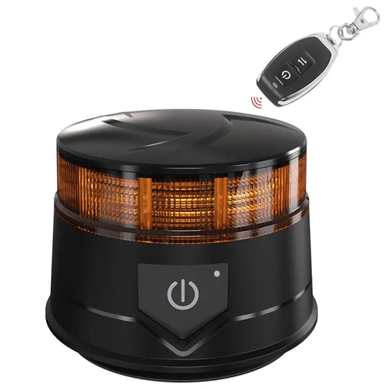 14W Лед Led Безжична Диодна Въртяща се Сигнална Аварийна Лампа Маяк Буркан с ДИСТАНЦИОННО Магнит и Вендуза за Пътна Помощ Платформа и др.12V - 24V - 2