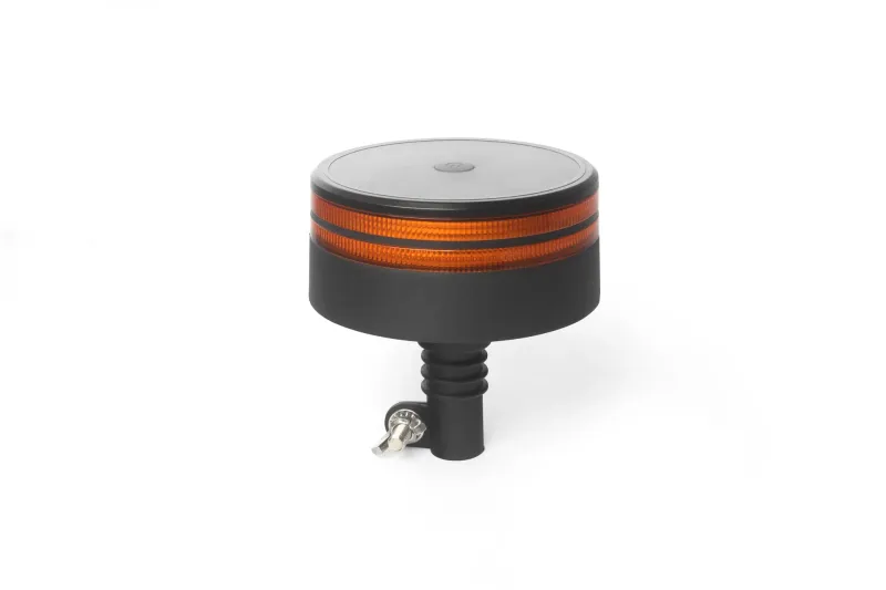 25W LED ЛЕД Аварийна Сигнална Лампа Маяк Буркан Двуредов с 50 Диода Оранжева Жълта 12V - 24V за монтаж на тръба - 1