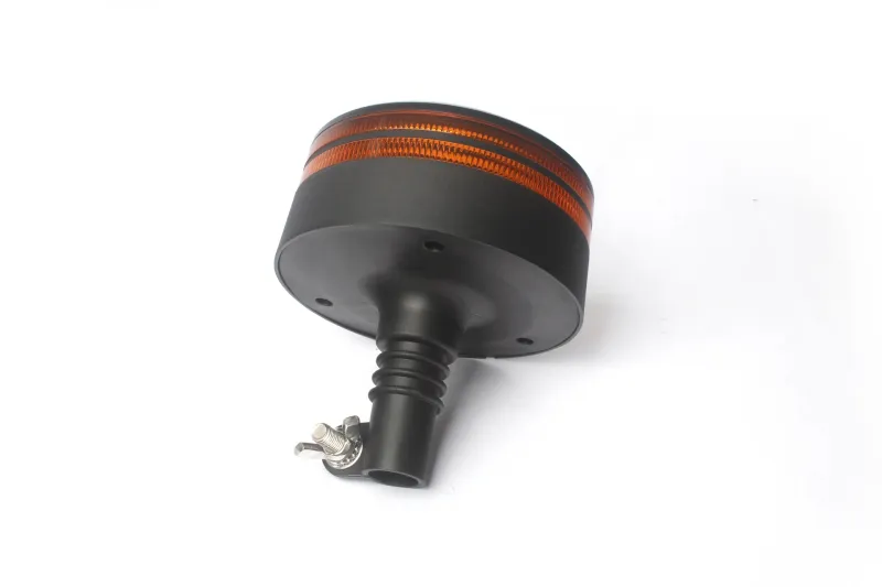 25W LED ЛЕД Аварийна Сигнална Лампа Маяк Буркан Двуредов с 50 Диода Оранжева Жълта 12V - 24V за монтаж на тръба - 2