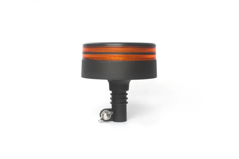 25W LED ЛЕД Аварийна Сигнална Лампа Маяк Буркан Двуредов с 50 Диода Оранжева Жълта 12V - 24V за монтаж на тръба - 0