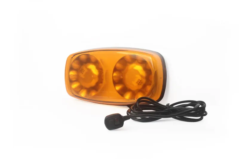 Оранжева 12-24V Лед Led Аварийна Сигнална Лампа Маяк Буркан с Магнит 35W За Пътна Помощ Платформа и др. - 4