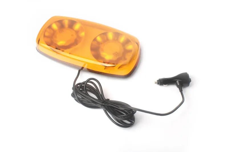 Оранжева 12-24V Лед Led Аварийна Сигнална Лампа Маяк Буркан с Магнит 35W За Пътна Помощ Платформа и др. - 7