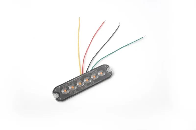 6 LED ЛЕД Жълта Аварийна Лампа Блиц Светлина Мигаща За Пътна Помощ Платформа и др. 10W с 8 режима 8х3 cm. 12-24V - 1
