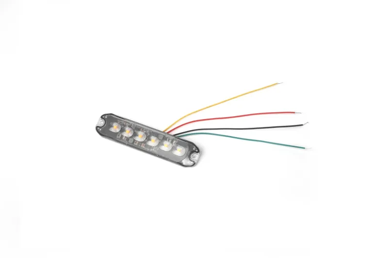 6 LED ЛЕД Жълта Аварийна Лампа Блиц Светлина Мигаща За Пътна Помощ Платформа и др. 10W с 8 режима 8х3 cm. 12-24V - 4