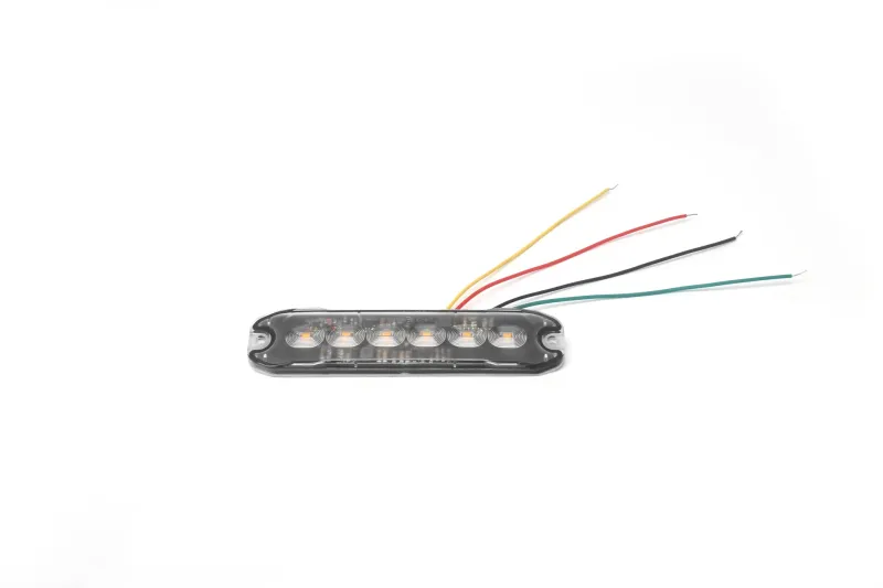 6 LED ЛЕД Жълта Аварийна Лампа Блиц Светлина Мигаща За Пътна Помощ Платформа и др. 10W с 8 режима 8х3 cm. 12-24V - 0