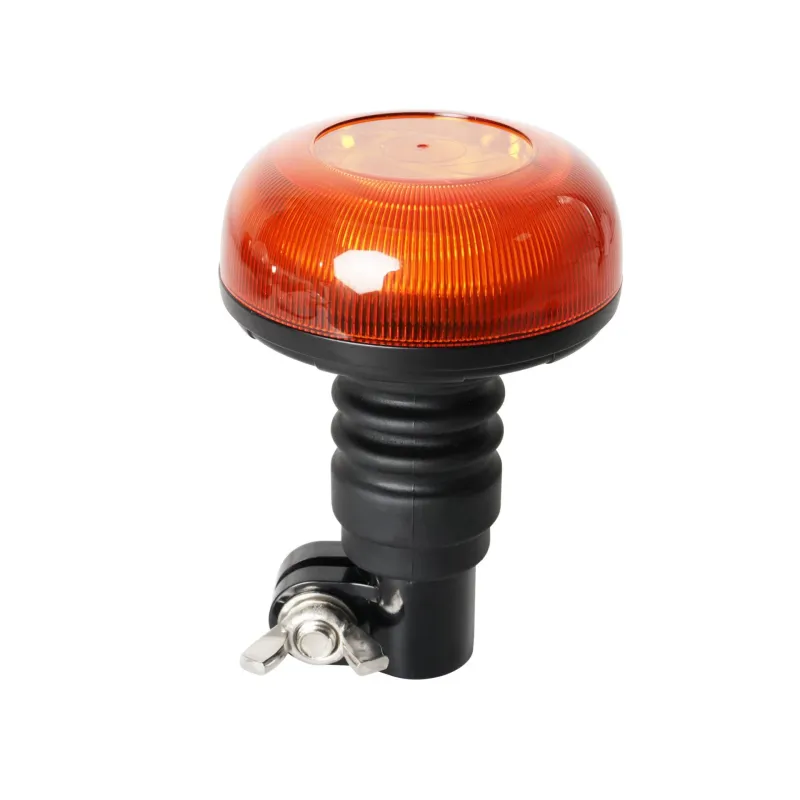 LED ЛЕД Аварийна Сигнална Лампа Маяк Буркан Оранжева Жълта 12V - 24V за монтаж на тръба За Пътна Помощ Платформа и др. - 2