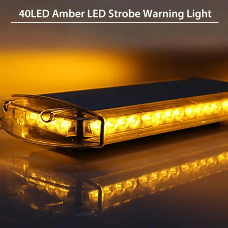 12V 24V Лед Led Диодна Мощна Аварийна Сигнална Лампа Буркан с Магнит 55см 10 режина Бяло Стъкло За Пътна Помощ Платформа Снегорин и др. - 5