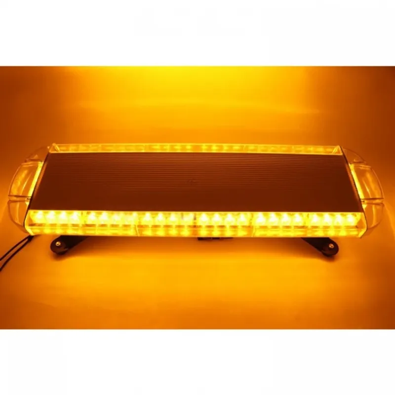 Мощна аварийна сигнална лампа 76 см 40 LED ЛЕД блиц маяк буркан лед бар 12-24V със 15 режима на работа жълта за пътна помощ платформа снегорин багер бус ван и др. - 1