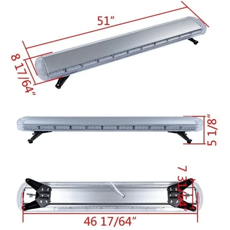 12V 24V Лед Led Диодна Мощна Аварийна Сигнална Лампа Буркан с Магнит 130 см 10 режина Бяло Стъкло За Пътна Помощ Платформа Снегорин и др. - 3
