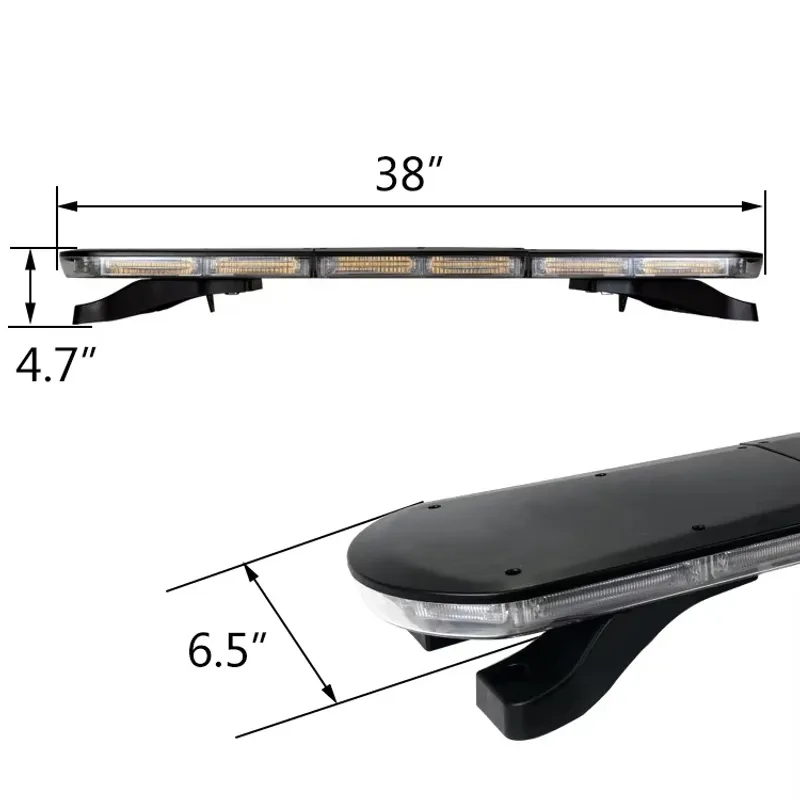 12V 24V Лед Led Диодна Мощна Аварийна Сигнална Лампа Буркан 96 см 126W 16 режина Бяло Стъкло За Пътна Помощ Платформа Снегорин и др. - 5