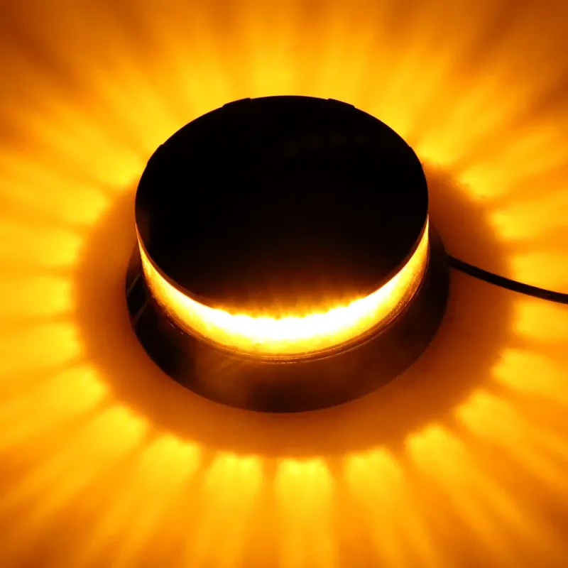 24W Лед Led Компактна Диодна Въртяща се Сигнална Аварийна Лампа Маяк Буркан с магнит и вендуза 12V - 24V с магнит Е9 E-Mark - 6